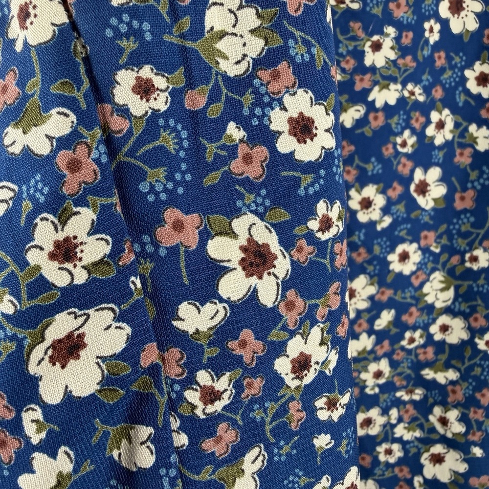 Floral Sleeveless 2X Blue Floral‎ Blouse Tank Top Womens Cottagecore Peasant - Picture 5 of 11